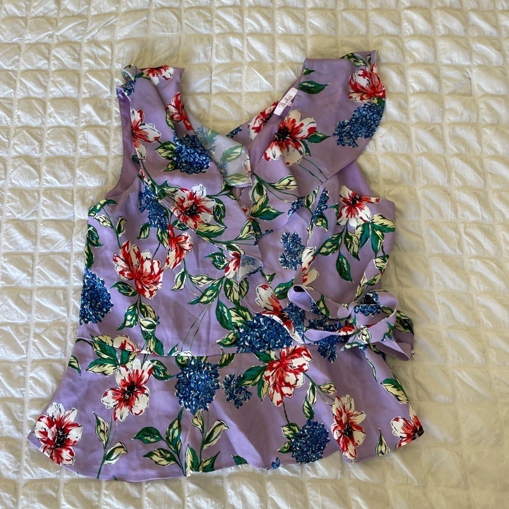 Parker purple floral tank top